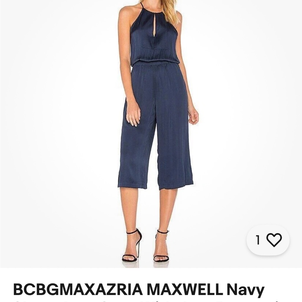 BCBGMaxAzria Navy Sleeveless Jumpsuit